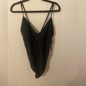 NWT Time and Tru woman’s Xxl ( 20) Love & Sports one piece black swimsuit
